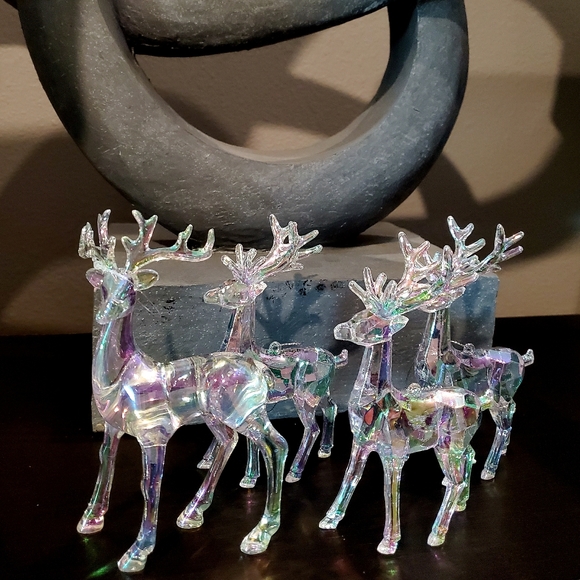 4 Iridescent Reindeer Ornaments/Decor - Picture 4 of 4